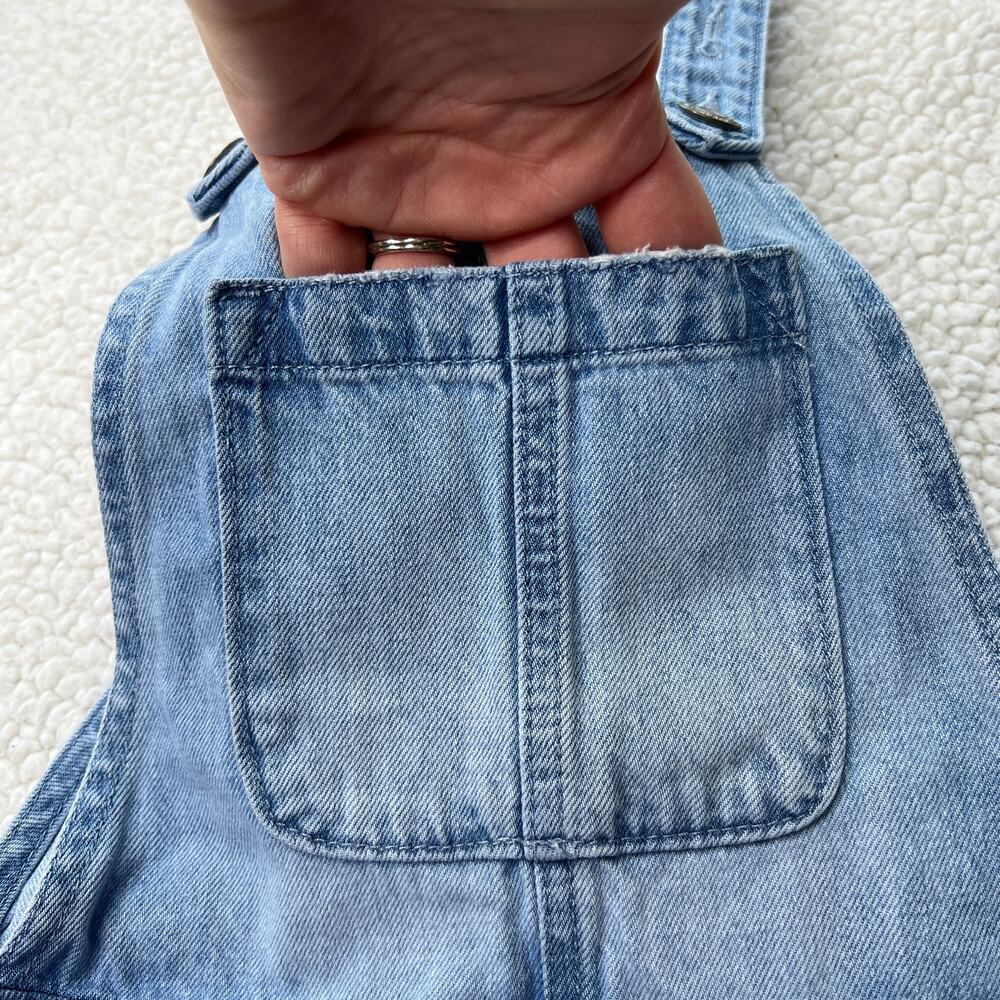 Gap Kids Denim Faded Bleached Short Overalls Small - Picture 7 of 11